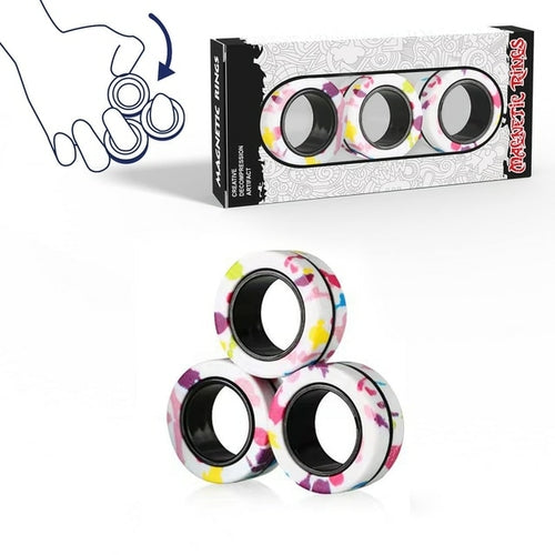 Finger Magnetic Rings Fidget Toy - 3pcs