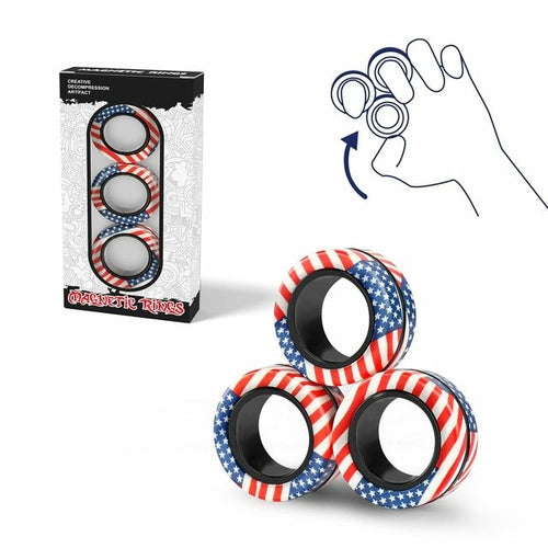 Finger Magnetic Rings Fidget Toy - 3pcs