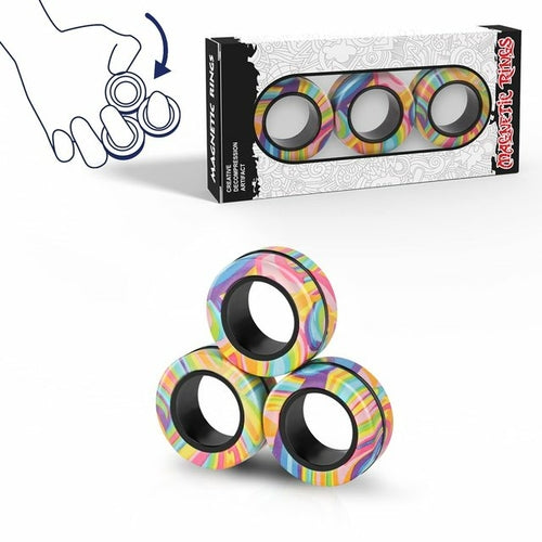 Finger Magnetic Rings Fidget Toy - 3pcs