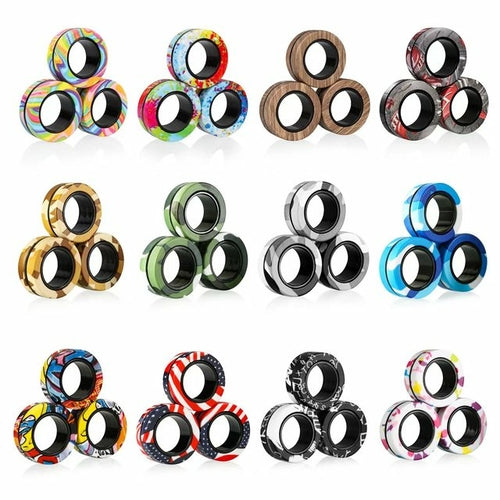 Finger Magnetic Rings Fidget Toy - 3pcs