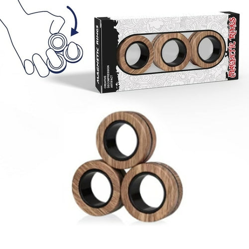 Finger Magnetic Rings Fidget Toy - 3pcs
