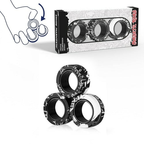 Finger Magnetic Rings Fidget Toy - 3pcs