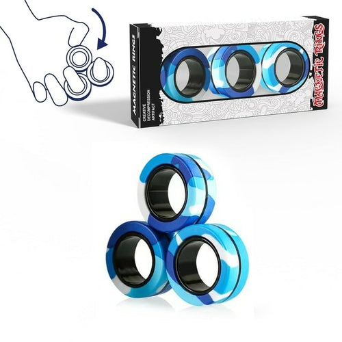 Finger Magnetic Rings Fidget Toy - 3pcs