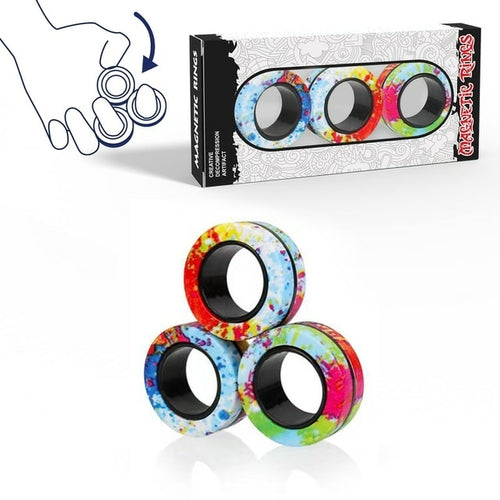Finger Magnetic Rings Fidget Toy - 3pcs