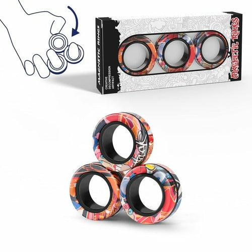 Finger Magnetic Rings Fidget Toy - 3pcs