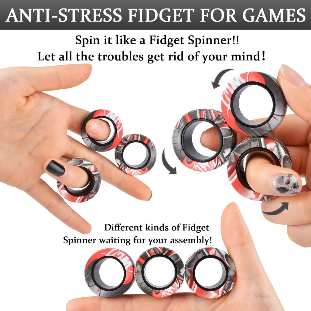 Finger Magnetic Rings Fidget Toy - 3pcs