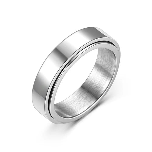 Anxiety Fidget Spinner Ring - Black or Silver