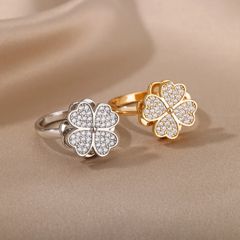 Fidget Spinner Clover Rings