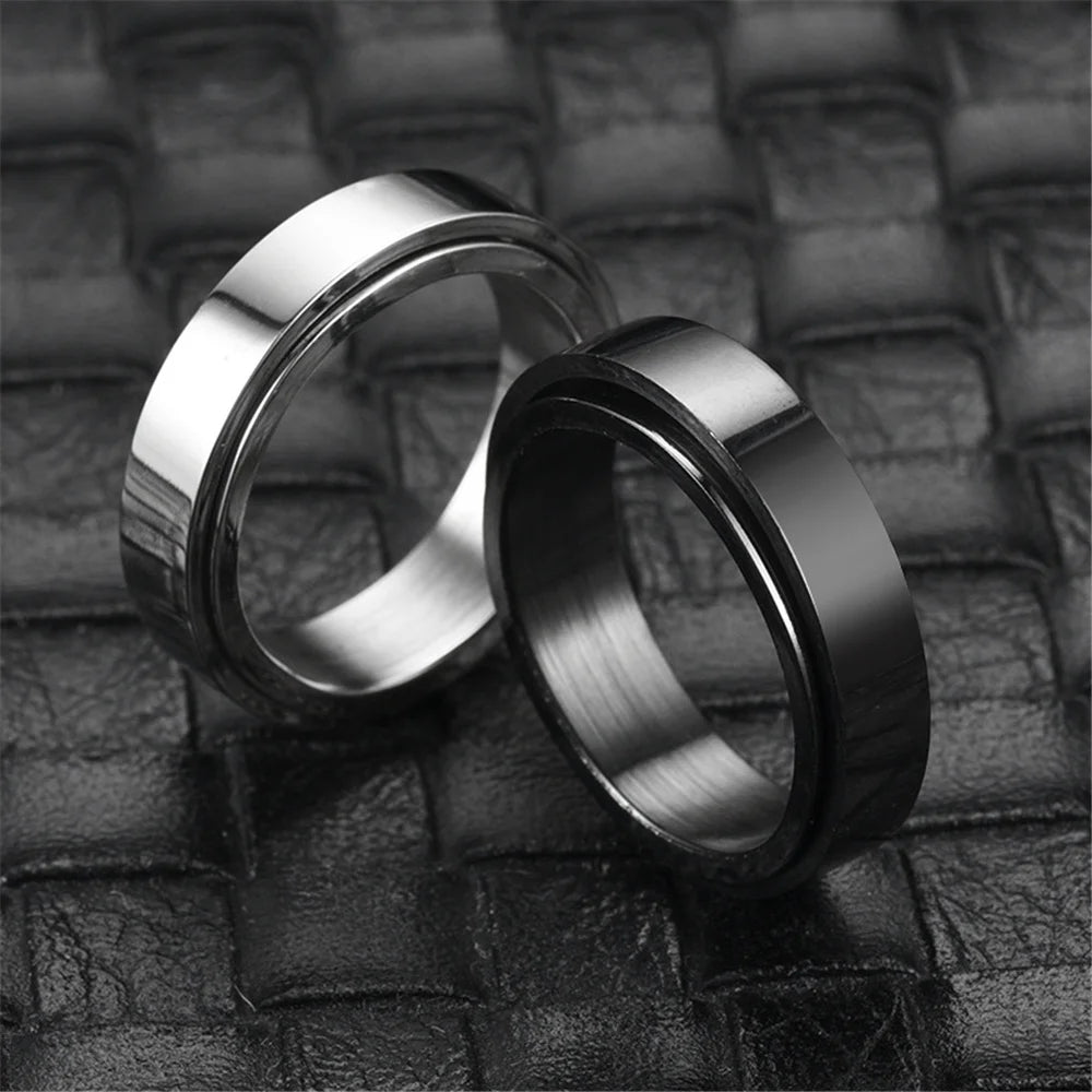 Anxiety Fidget Spinner Ring - Black or Silver