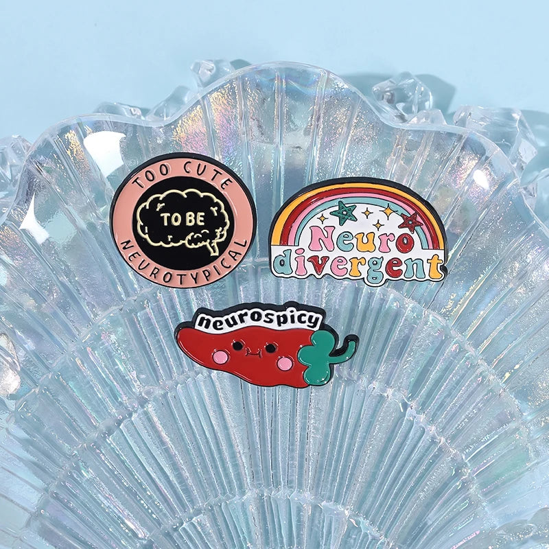 Neurospicy, Neurodivergent Funny Enamel Pins