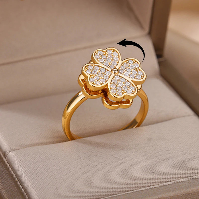 Fidget Spinner Clover Rings