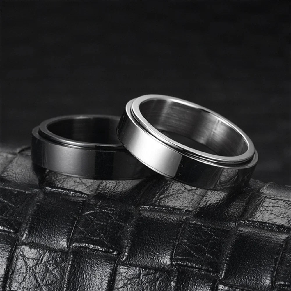 Anxiety Fidget Spinner Ring - Black or Silver