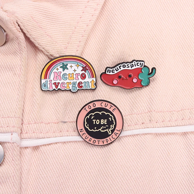 Neurospicy, Neurodivergent Funny Enamel Pins