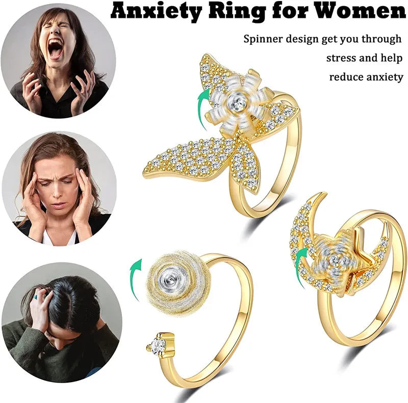 Anxiety Ring, Fidget Spinner Ring