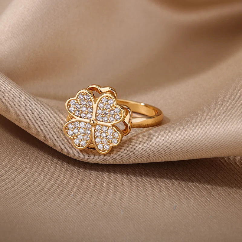 Fidget Spinner Clover Rings