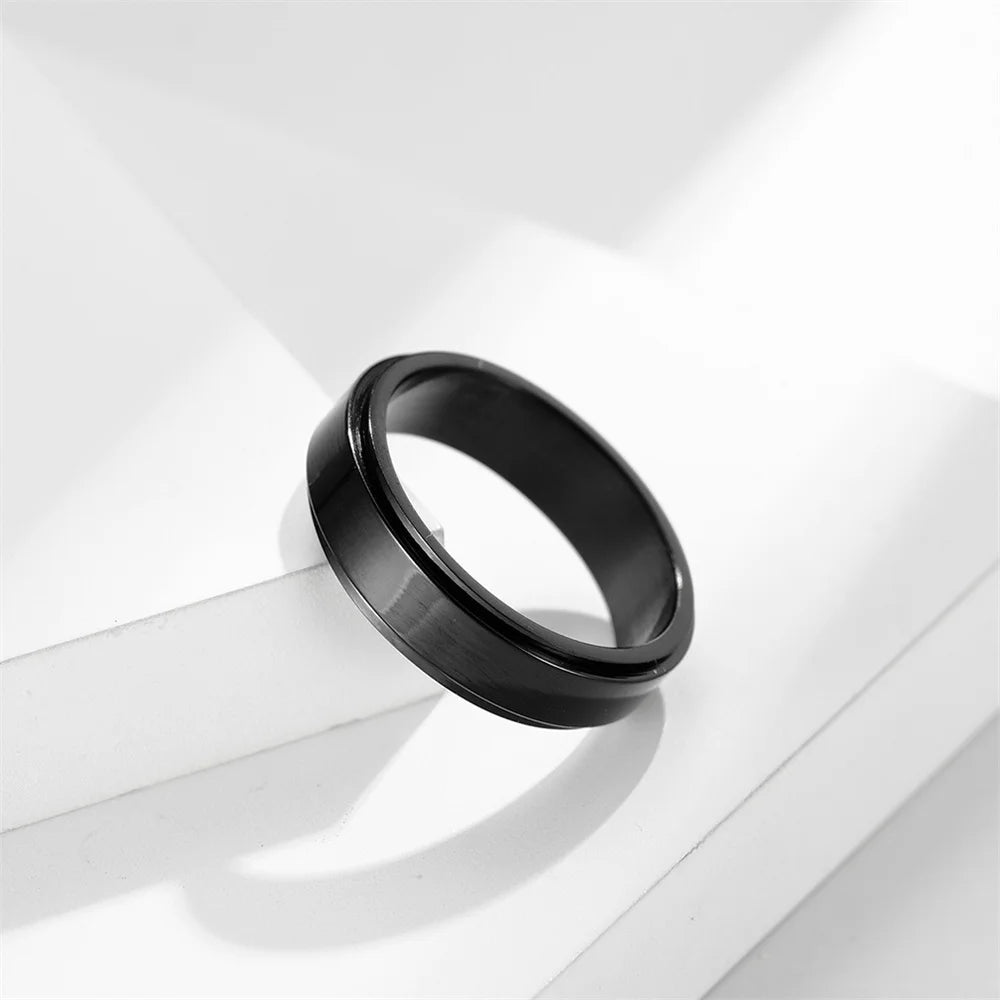 Anxiety Fidget Spinner Ring - Black or Silver