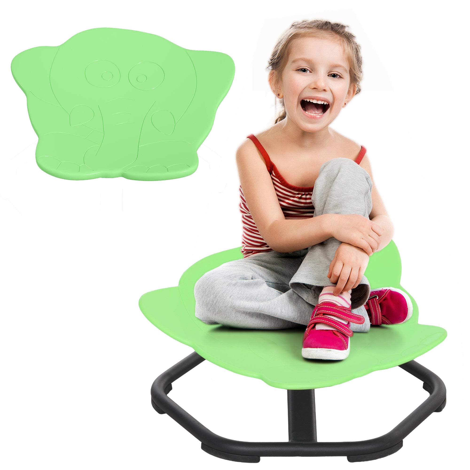 Sensory Spinning Chair - Green, Non slip base