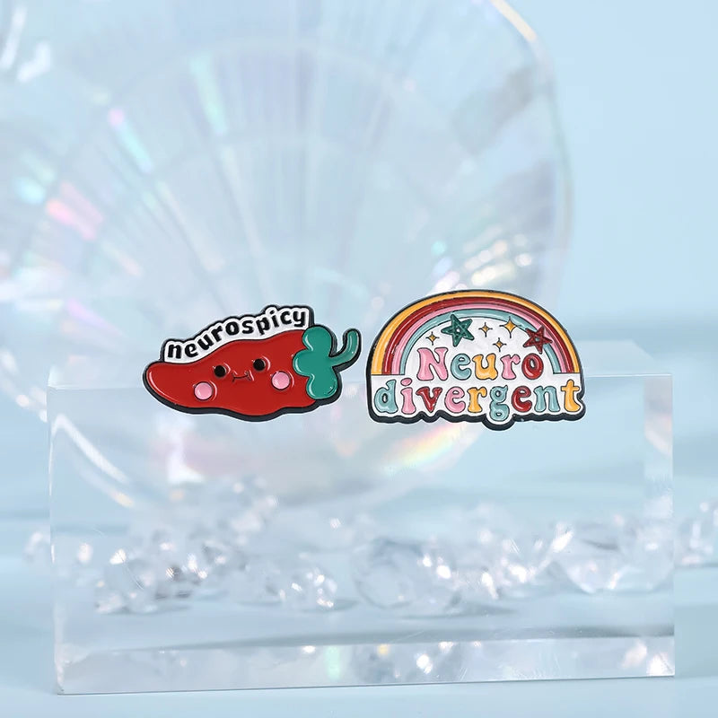 Neurospicy, Neurodivergent Funny Enamel Pins