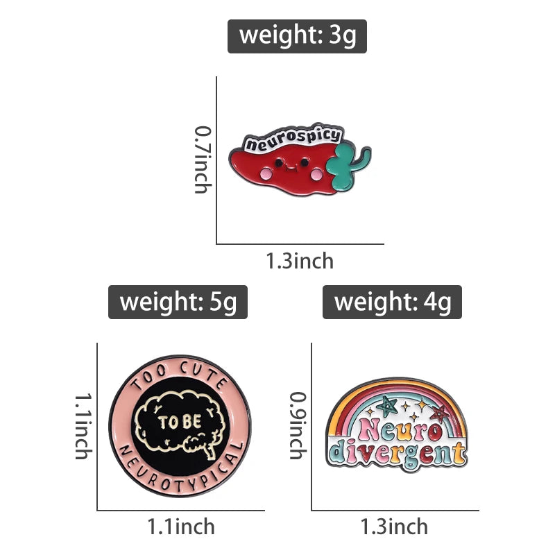 Neurospicy, Neurodivergent Funny Enamel Pins