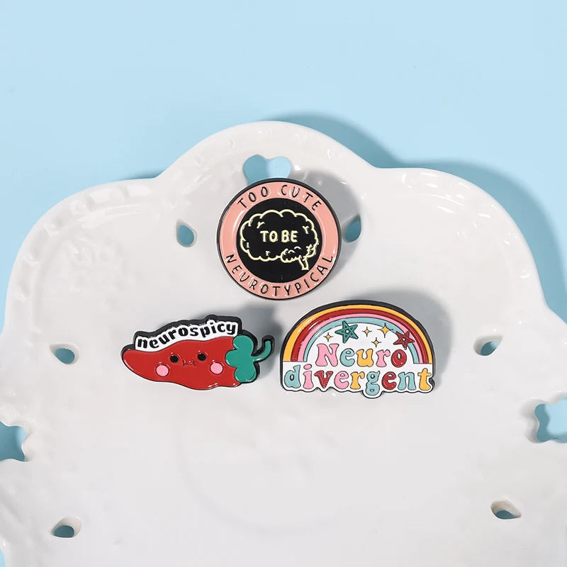 Neurospicy, Neurodivergent Funny Enamel Pins