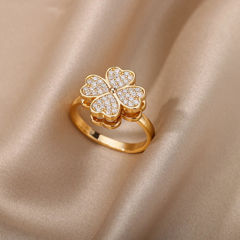 Fidget Spinner Clover Rings