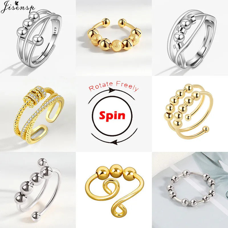 Metal Beads Fidget Rings