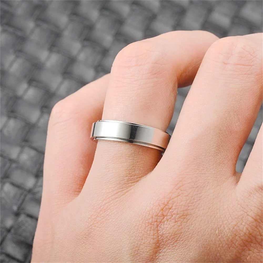 Anxiety Fidget Spinner Ring - Black or Silver