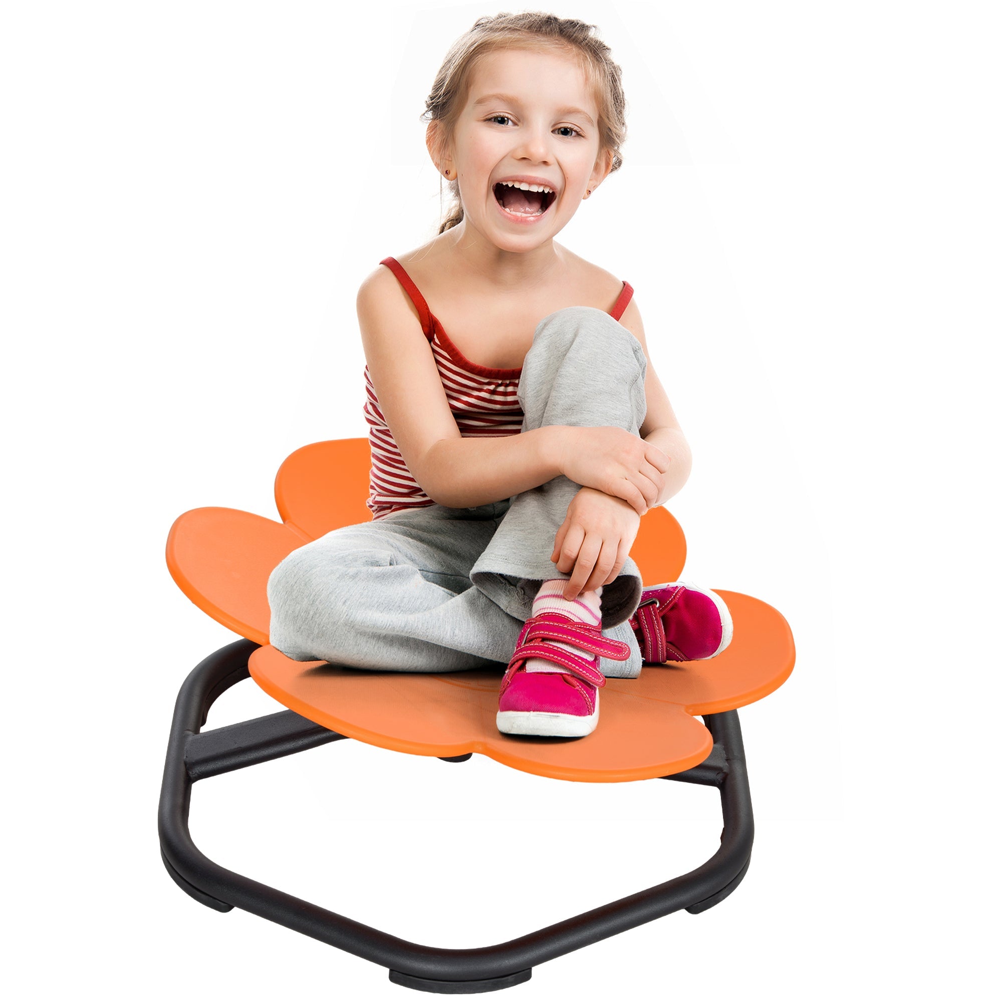 Sensory Spinning Chair - Orange, Non-Slip Base
