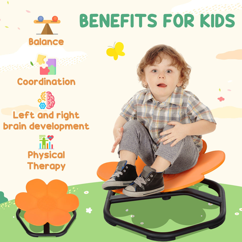 Sensory Spinning Chair - Orange, Non-Slip Base