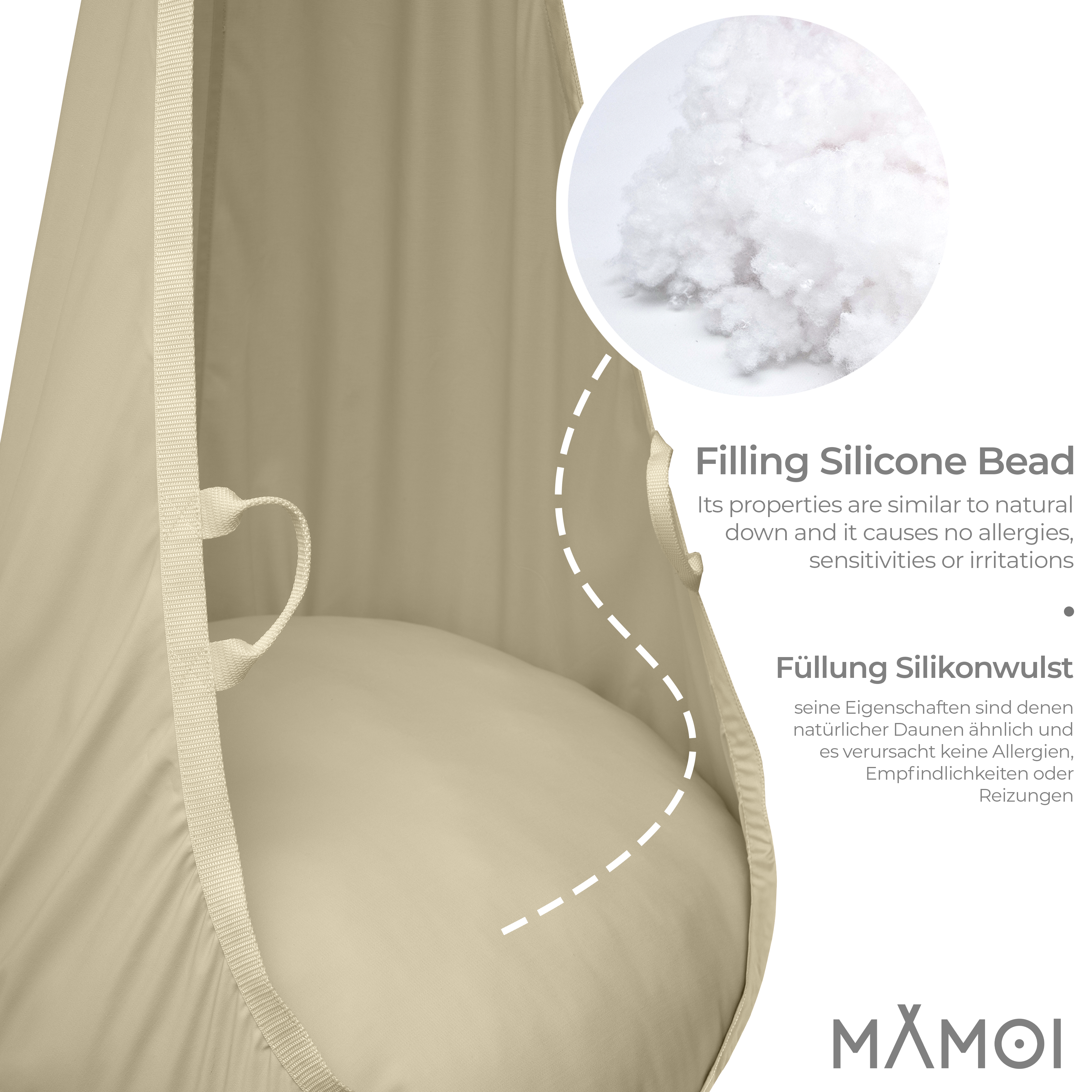 MAMOI® Swing hanging chair, Indoor hammock, Sensory swing seat for bedroom for kids, Child door swinging nest for autism, Garden egg swings for children-2