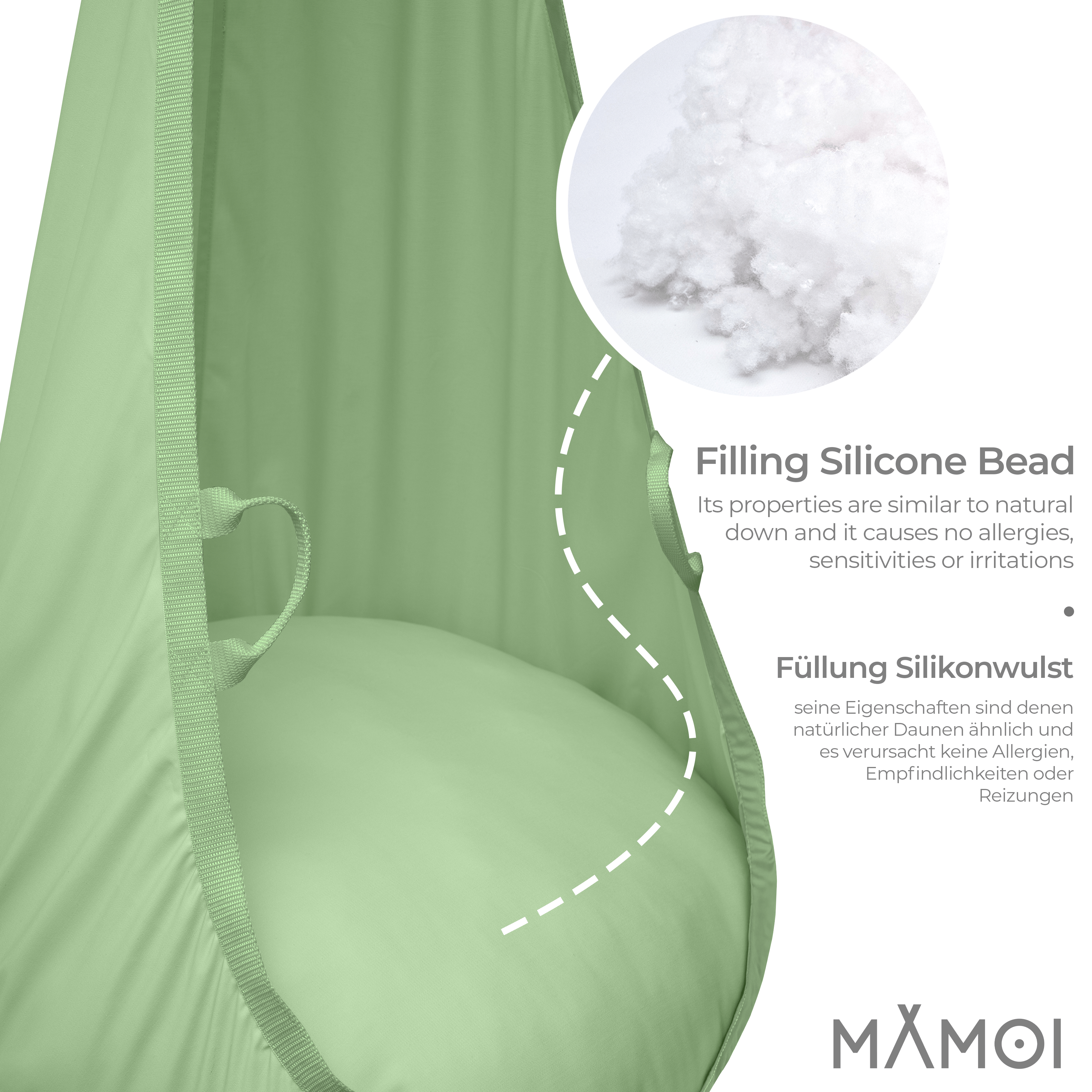 MAMOI® Swing hanging chair, Indoor hammock, Sensory swing seat for bedroom for kids, Child door swinging nest for autism, Garden egg swings for children-2